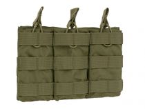 Porte chargeur 3 poches Open Top MOLLE Vert OD pour chargeur 5.56