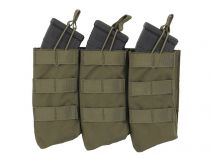 Porte chargeur 3 poches Open Top MOLLE Vert OD pour chargeur 7.62