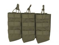 Porte chargeur 3 poches Open Top MOLLE Vert OD pour chargeur 7.62