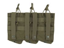 Porte chargeur 3 poches Open Top MOLLE Vert OD pour chargeur 7.62