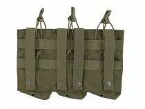 Porte chargeur 3 poches Open Top MOLLE Vert OD pour chargeur 7.62