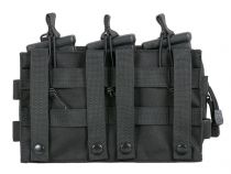 Porte chargeur Triple Open Top MOLLE 5.56 avec poche GM Noir