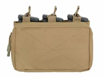Porte chargeur Triple Open Top MOLLE 5.56 avec poche GM Tan