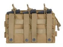 Porte chargeur Triple Open Top MOLLE 5.56 avec poche GM Tan