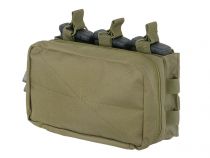 Porte chargeur Triple Open Top MOLLE 5.56 avec poche GM Vert OD