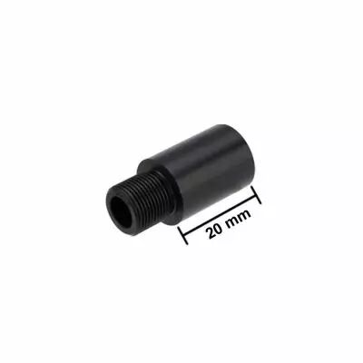 Rallonge de canon 20 mm x 19 mm en m�tal filetage 14mm antihoraire