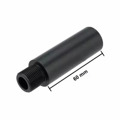Rallonge de canon 60 mm x 19 mm en m�tal filetage 14mm antihoraire