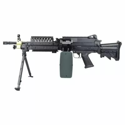R�plique Airsoft MK46 AEG Noir M�tal avec chargeur Ammobox 2500 bbs