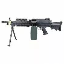 R&eacute;plique Airsoft MK46 AEG Noir M&eacute;tal avec chargeur Ammobox 2500 bbs