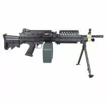 R&eacute;plique Airsoft MK46 AEG Noir M&eacute;tal avec chargeur Ammobox 2500 bbs