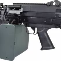 R&eacute;plique Airsoft MK46 AEG Noir M&eacute;tal avec chargeur Ammobox 2500 bbs