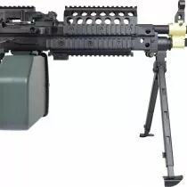 R&eacute;plique Airsoft MK46 AEG Noir M&eacute;tal avec chargeur Ammobox 2500 bbs