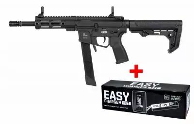 R�plique SMG Specna Arms Flex SA-FX01 HAL ETU Noir + Pack batterie et chargeur