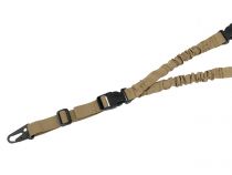 Sangle 1 point Bungee Tan Coyote avec 2 clips de libération rapide