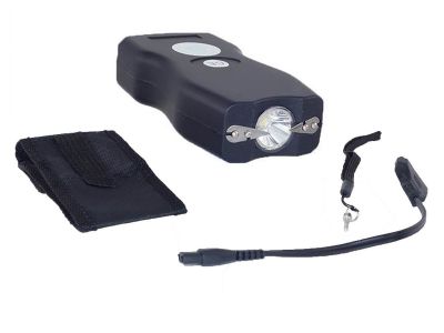 Shocker électrique X10 Lampe Matraque téléscopique métal 10000000 V Noir