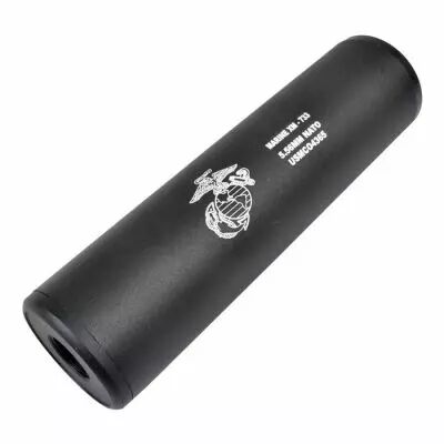 Silencieux USMC Noir 130 mm X 35 mm filetage 14 mm + et -