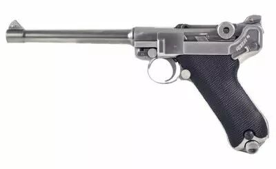 WE Airsoft P08 6\'\' Silver Full Metal GBB Gaz Blowback